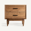 Mesita de noche Cotard — Madera recuperada marrón natural