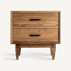 Mesita de noche Cotard — Madera recuperada marrón natural