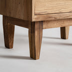 Mesita de noche Cotard — Madera recuperada marrón natural