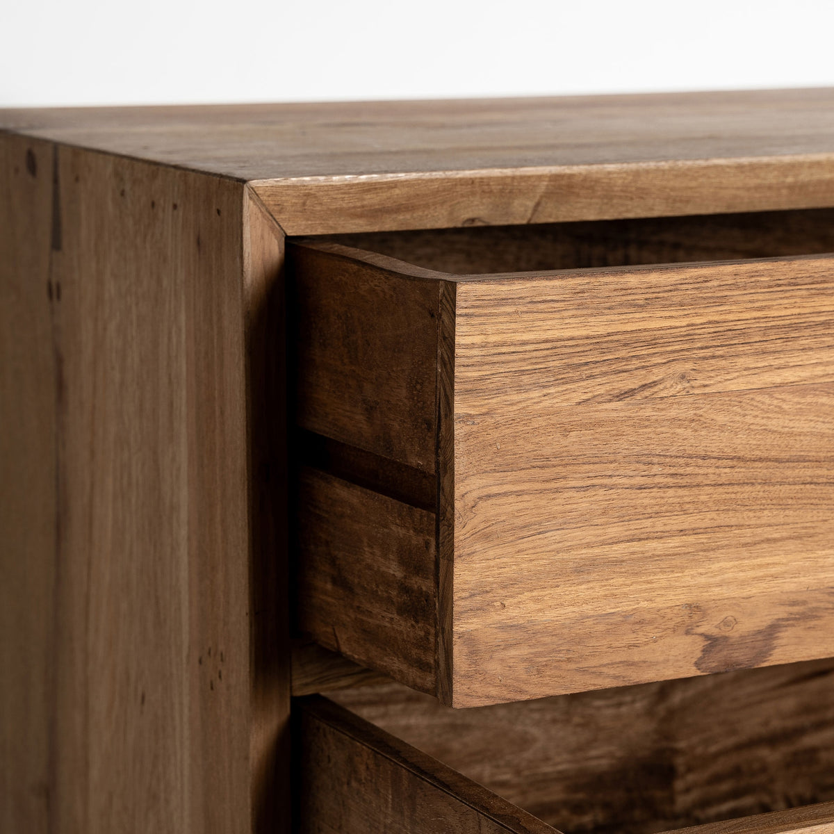 Mesita de noche Cotard — Madera recuperada marrón natural