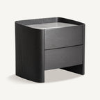 Mesita de noche Haesa — Madera contrachapada negro