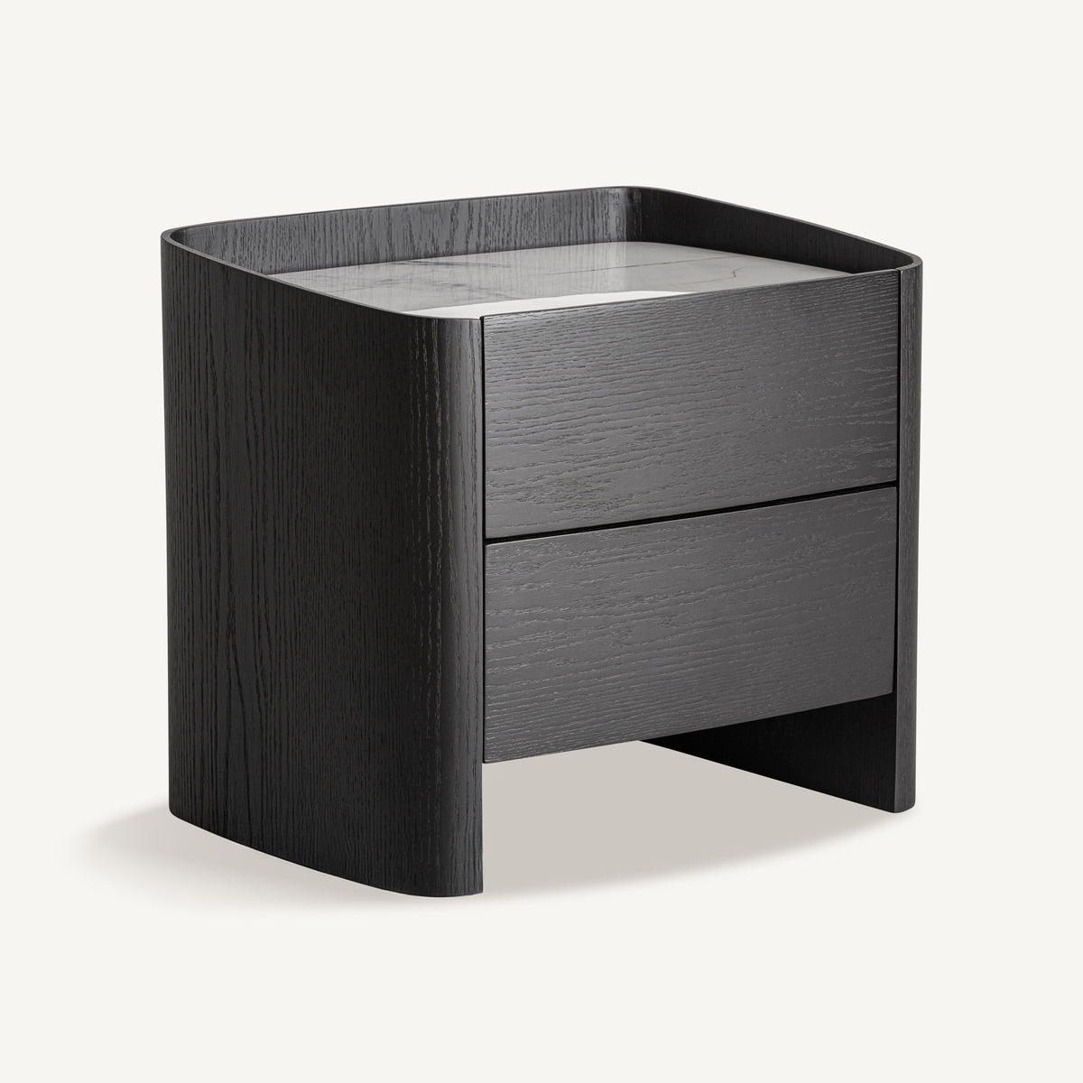 Mesita de noche Haesa — Madera contrachapada negro