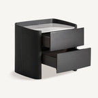 Mesita de noche Haesa — Madera contrachapada negro