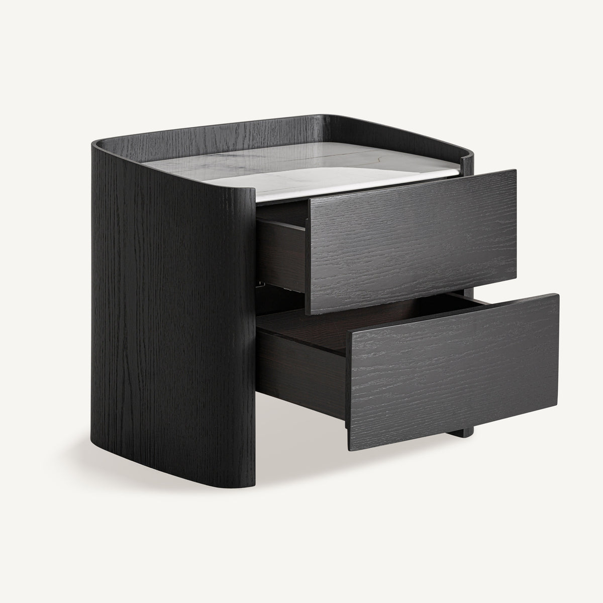 Mesita de noche Haesa — Madera contrachapada negro