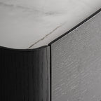 Mesita de noche Haesa — Madera contrachapada negro