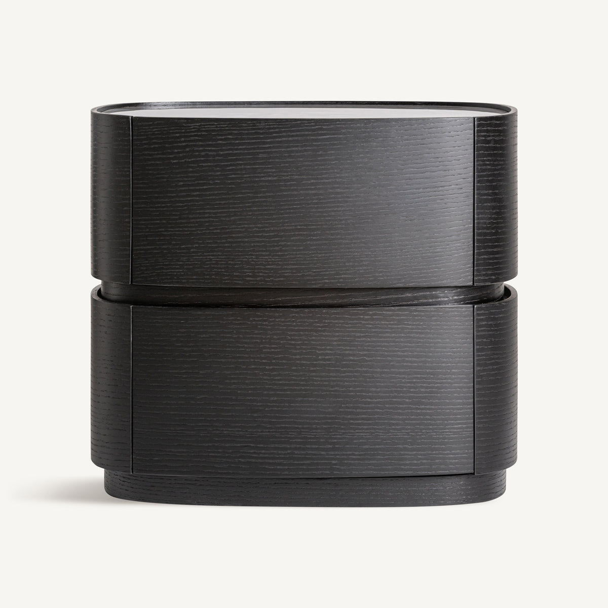 Mesita de noche Isola — Madera contrachapada negro