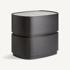 Mesita de noche Isola — Madera contrachapada negro