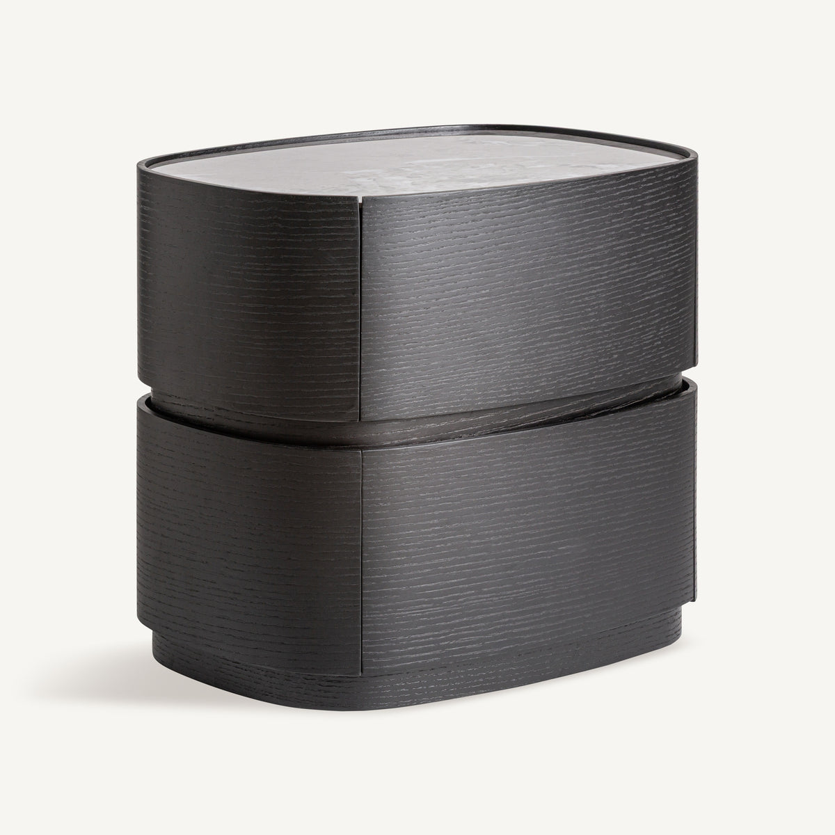 Mesita de noche Isola — Madera contrachapada negro