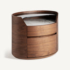 Mesita de noche Lecco — Madera contrachapada marrón