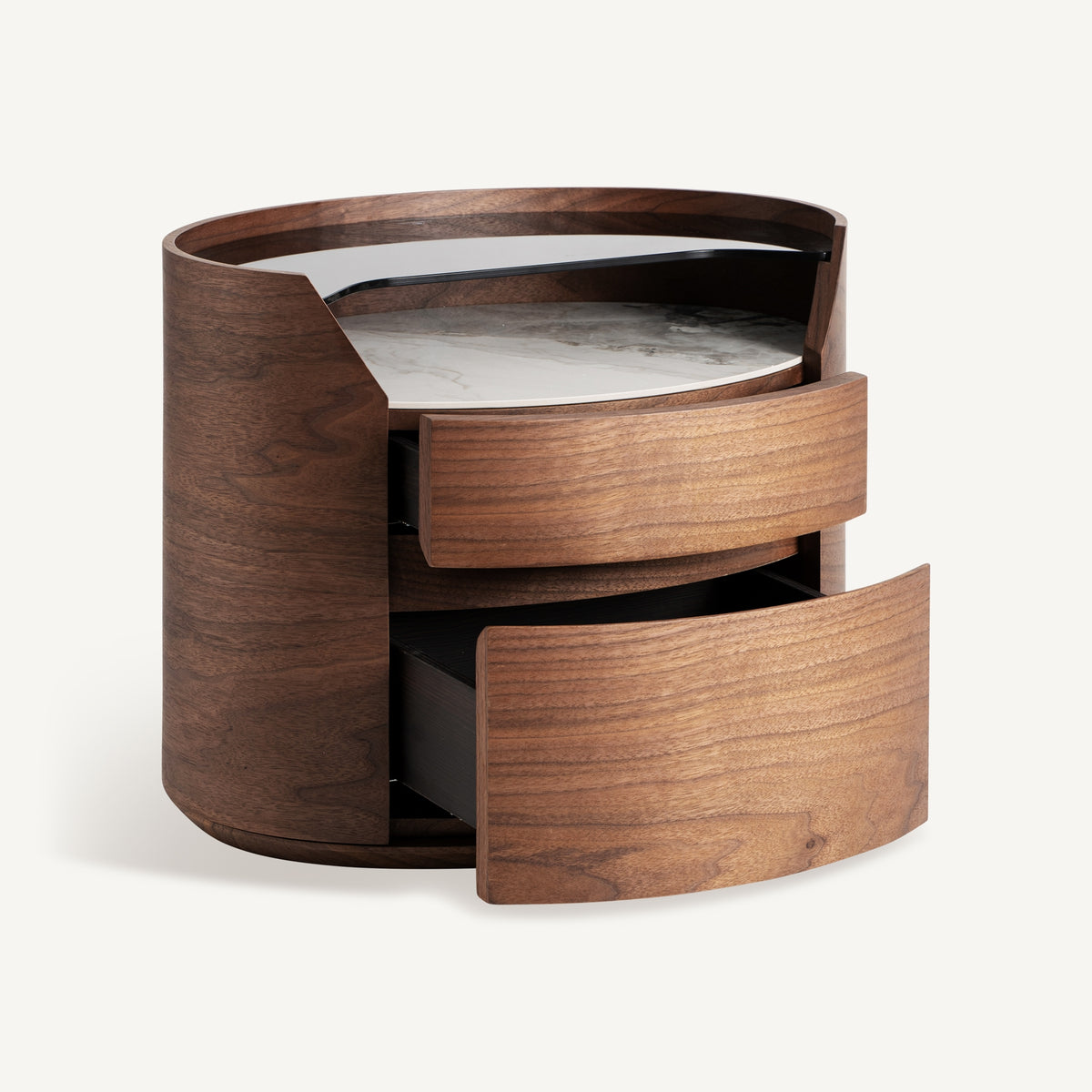 Mesita de noche Lecco — Madera contrachapada marrón