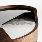 Mesita de noche Lecco — Madera contrachapada marrón