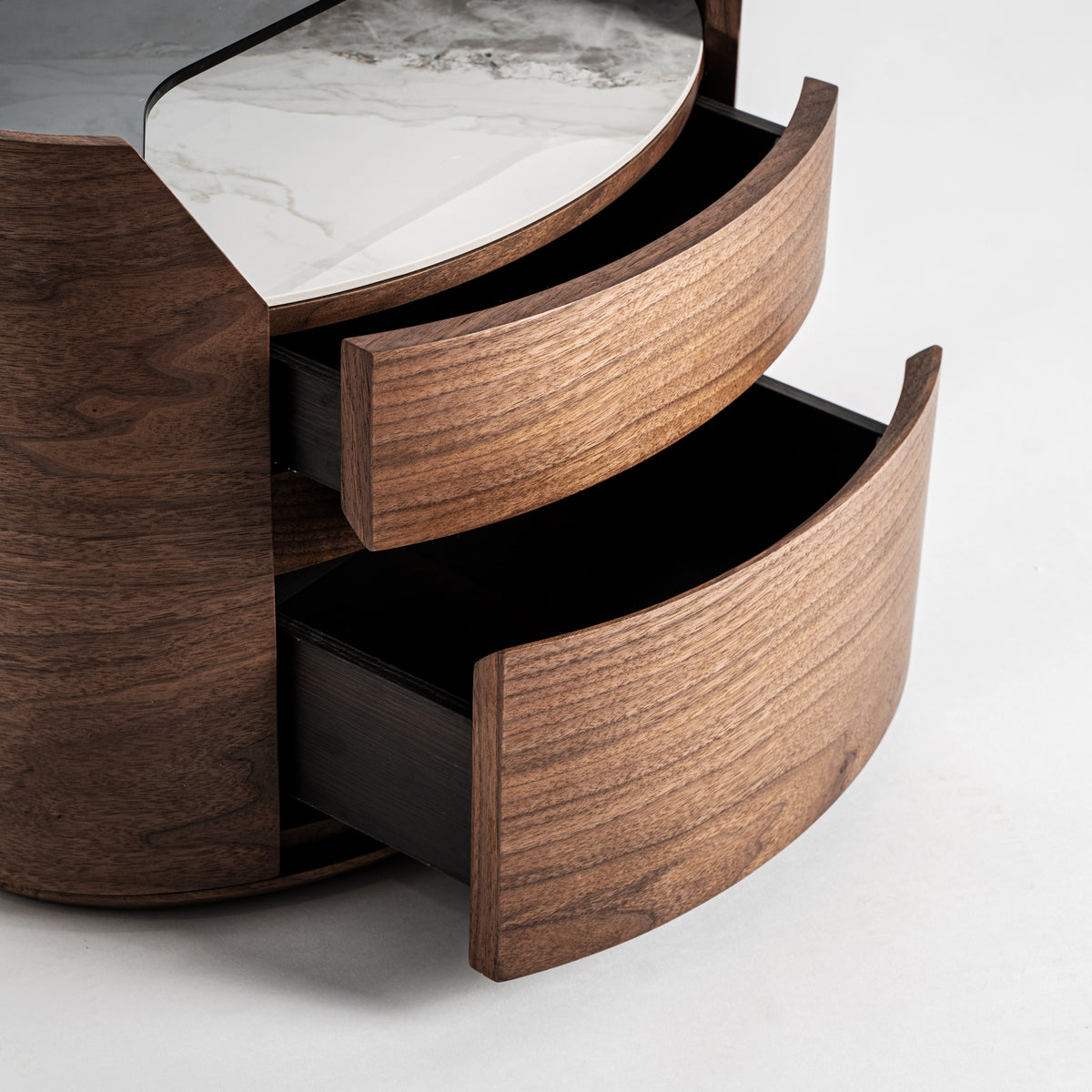 Mesita de noche Lecco — Madera contrachapada marrón
