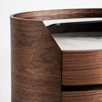 Mesita de noche Lecco — Madera contrachapada marrón