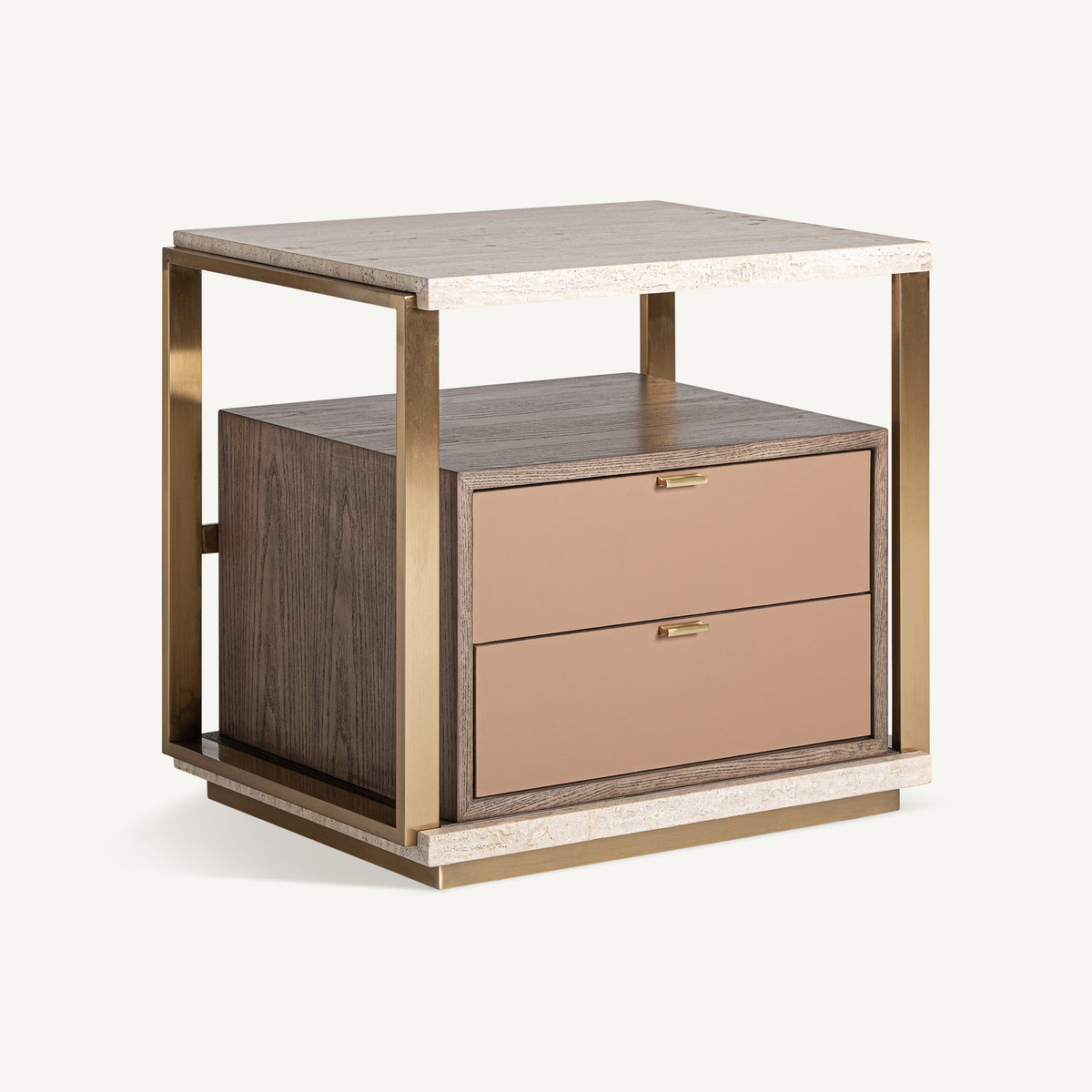 Mesita de noche Monza — Travertino beige