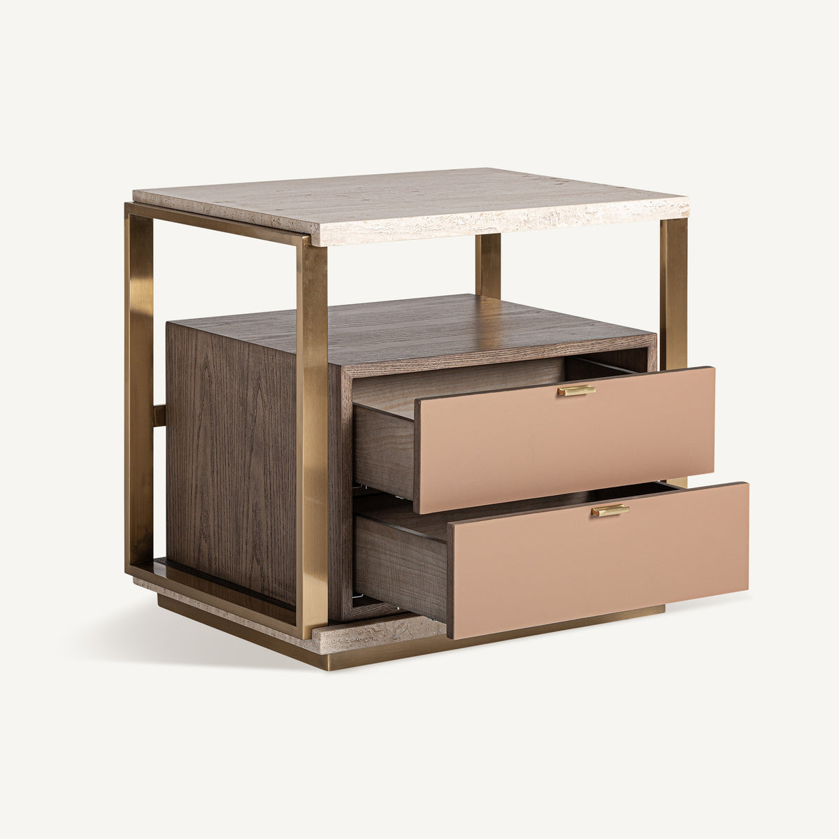 Mesita de noche Monza — Travertino beige