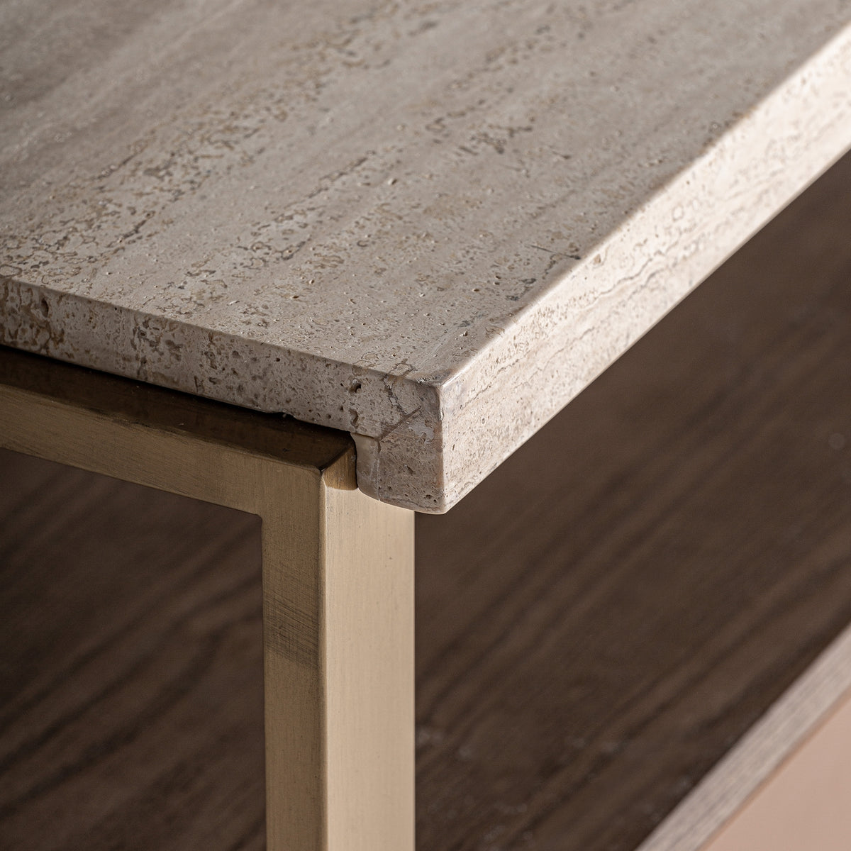 Mesita de noche Monza — Travertino beige