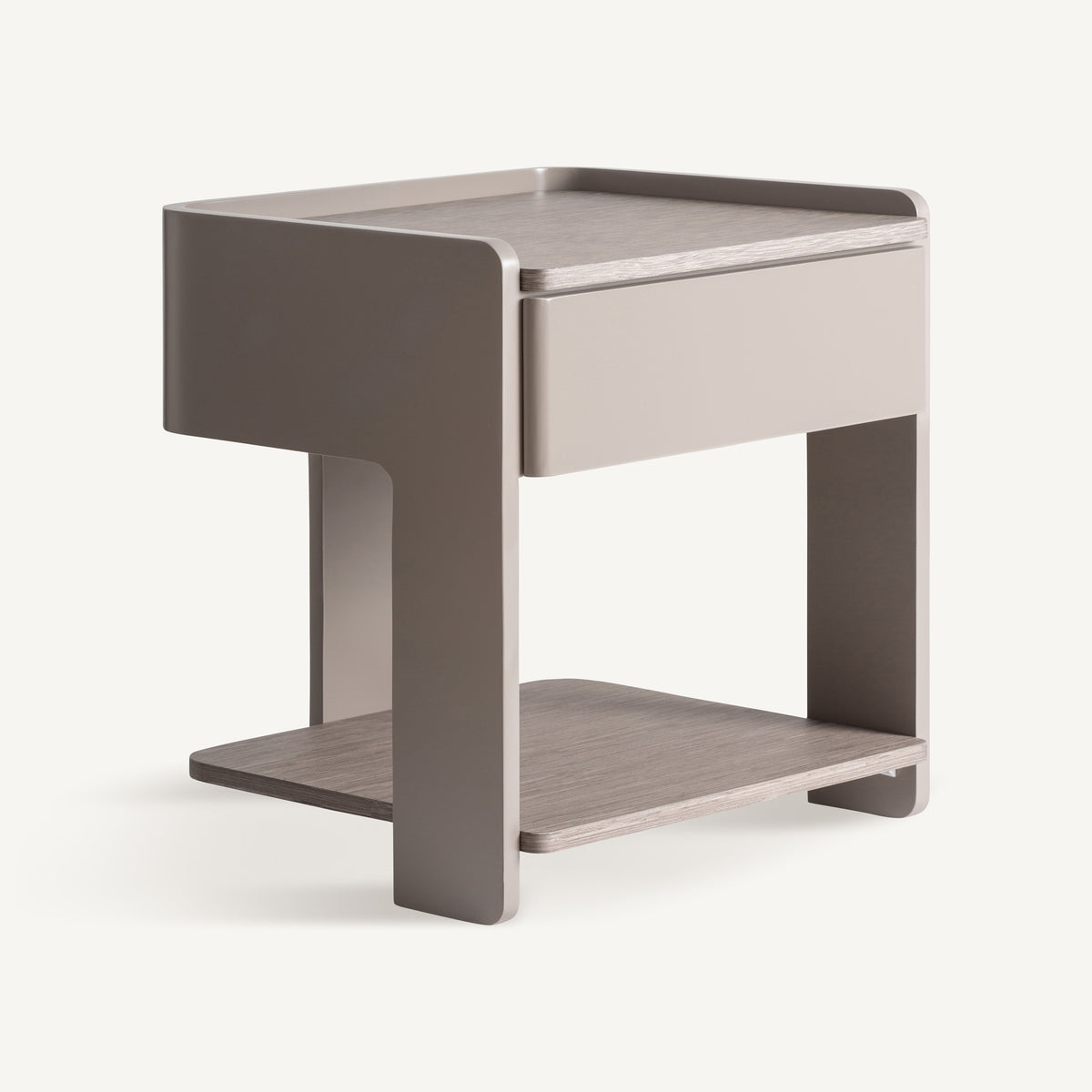 Mesita de noche Theys — Madera contrachapada topo