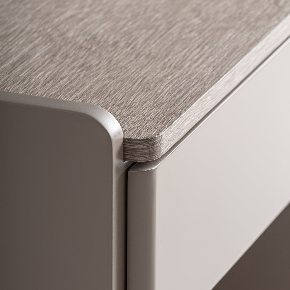 Mesita de noche Theys — Madera contrachapada topo