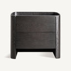 Mesita de noche Wolfach — Madera contrachapada negra