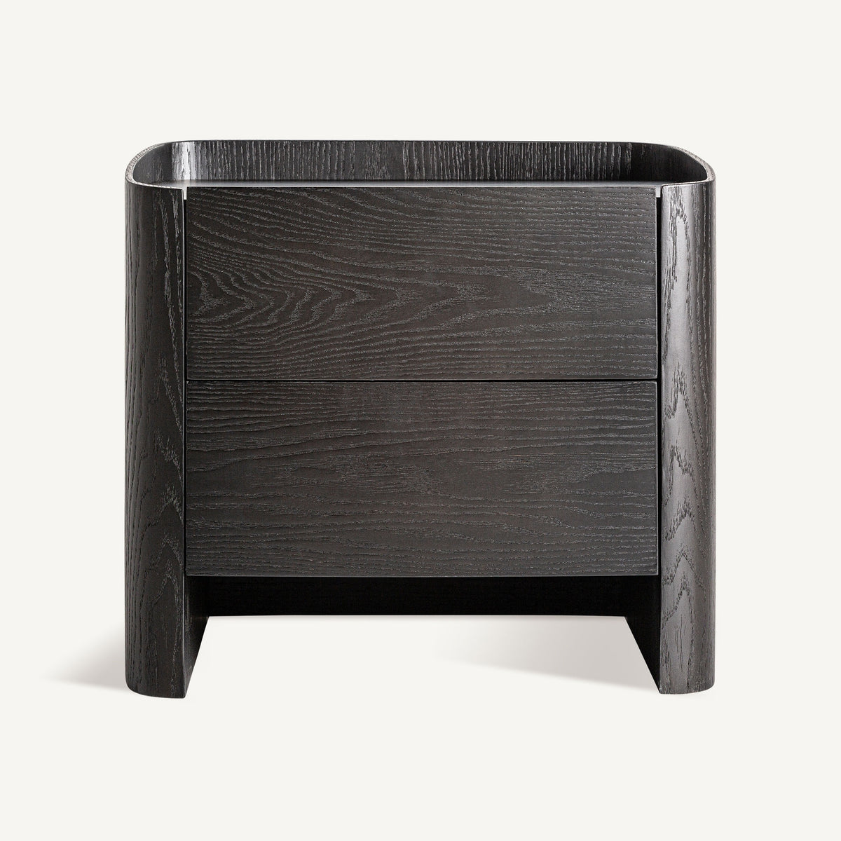 Mesita de noche Wolfach — Madera contrachapada negra