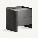 Mesita de noche Wolfach — Madera contrachapada negra