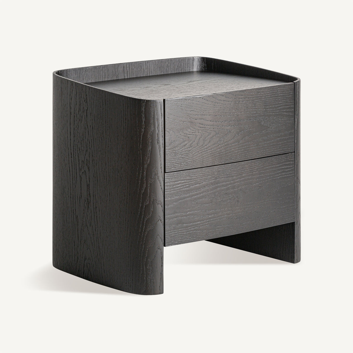 Mesita de noche Wolfach — Madera contrachapada negra