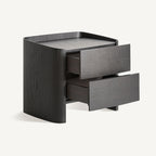 Mesita de noche Wolfach — Madera contrachapada negra