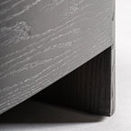Mesita de noche Wolfach — Madera contrachapada negra
