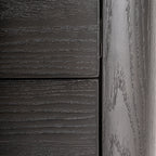 Mesita de noche Wolfach — Madera contrachapada negra