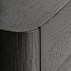 Mesita de noche Wolfach — Madera contrachapada negra