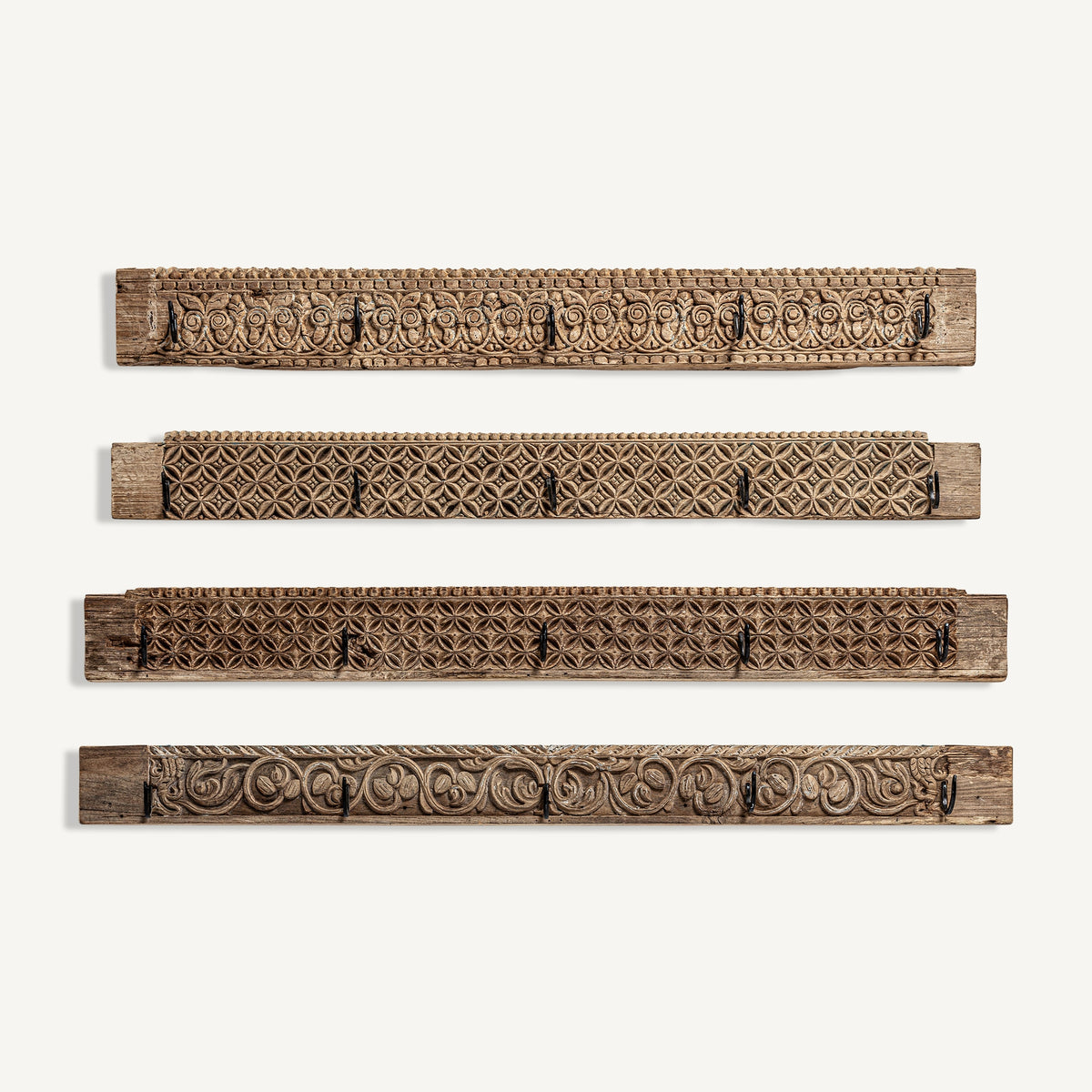 Percha Cain — Madera de teca marrón