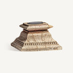 Portavela Dhobley — Madera de teca marrón claro tallado