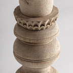 Portavela Dif — Madera de teca marrón claro tallado