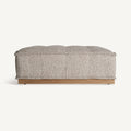 Puf Vittel — Poliéster beige jaspeado