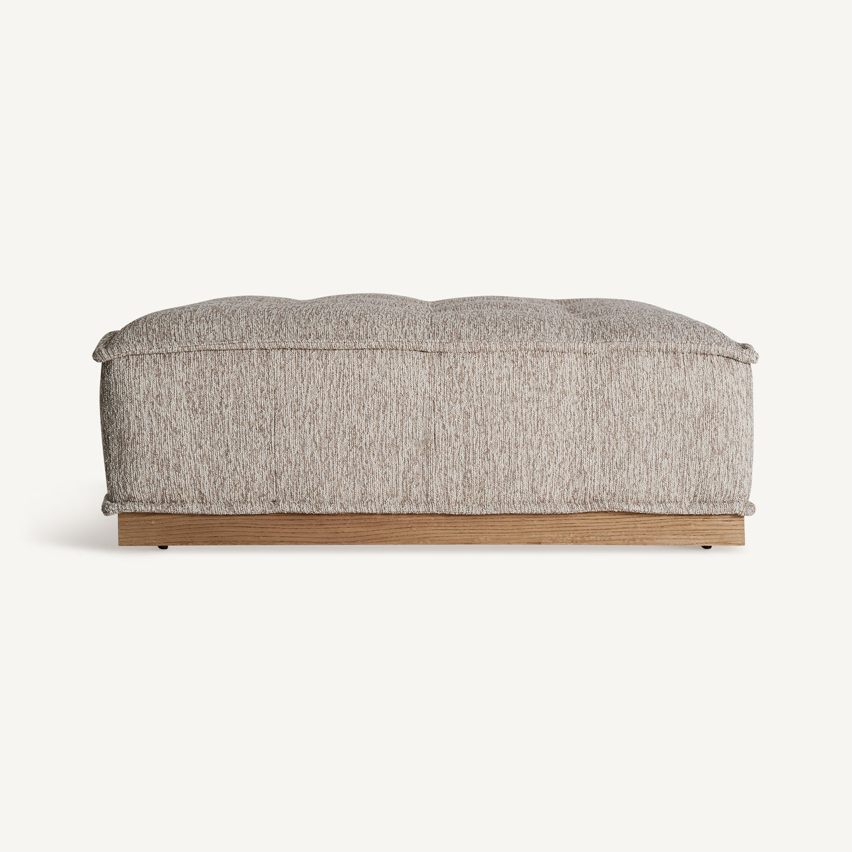 Puf Vittel — Poliéster beige jaspeado