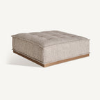 Puf Vittel — Poliéster beige jaspeado