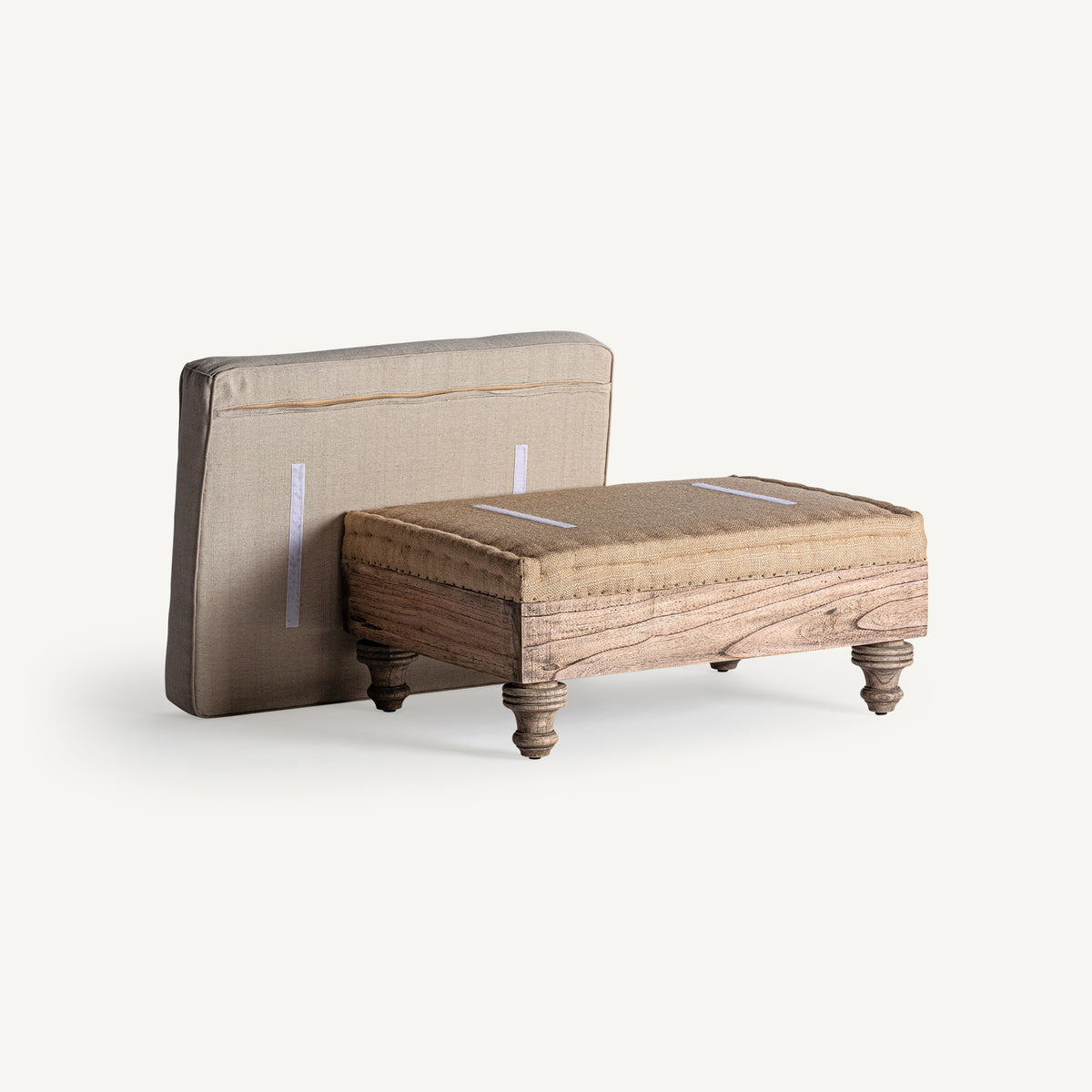 Reposapiés Retz — Madera de mango crema