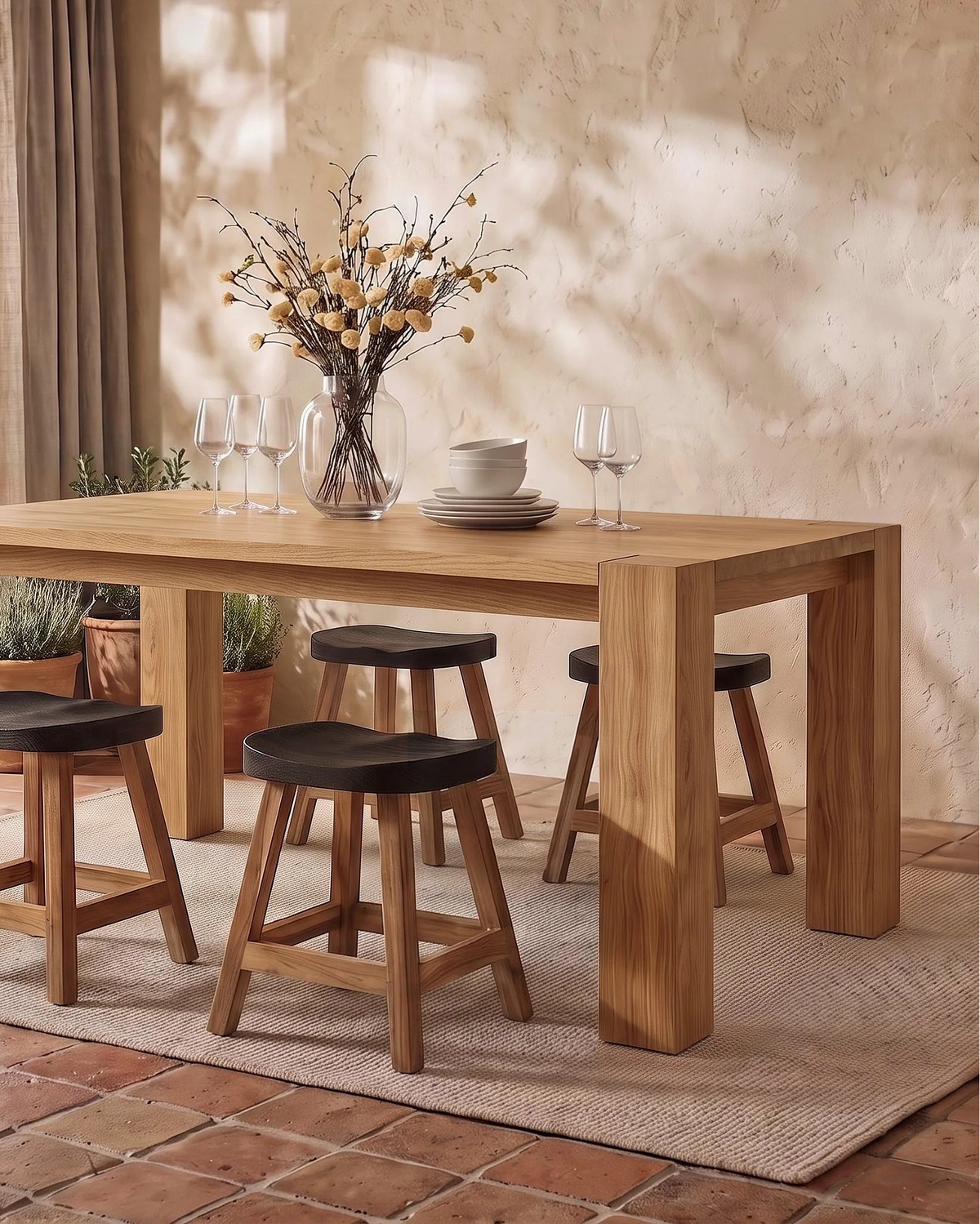 Mesa de comedor Serai — 200 × 100 × 75 cm — vista 5 — MUYUGA