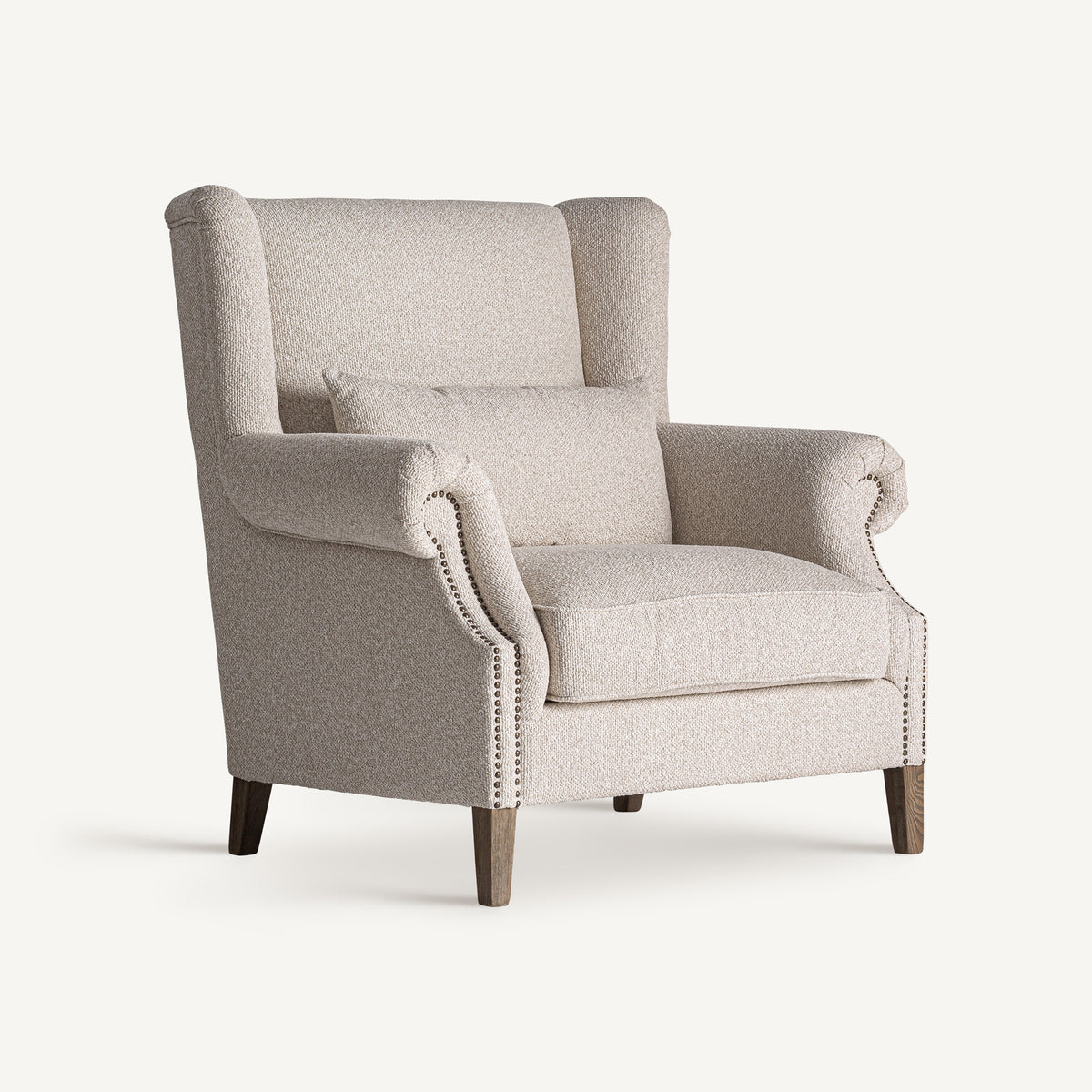 Sillón Leiston — poliéster crema