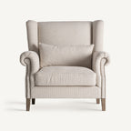 Sillón Leiston — poliéster crema