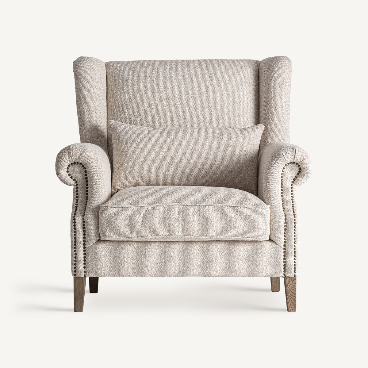 Sillón Leiston — poliéster crema