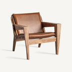 Sillón Melle — Piel marrón