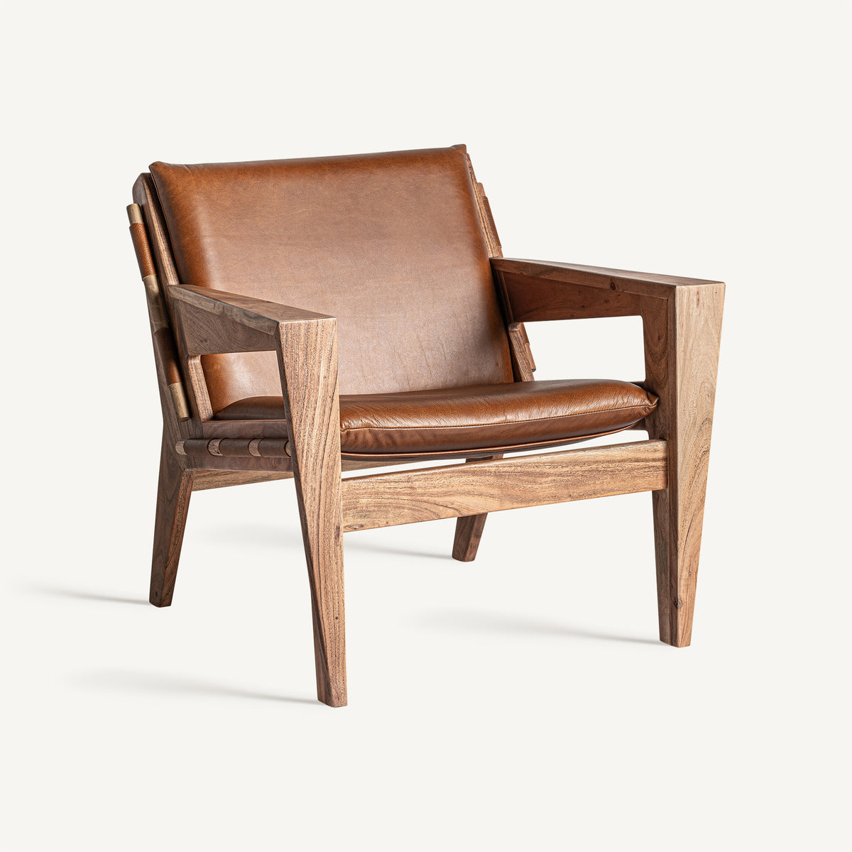 Sillón Melle — Piel marrón