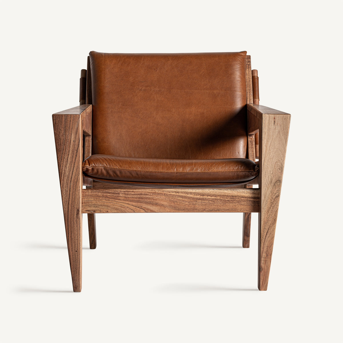 Sillón Melle — Piel marrón