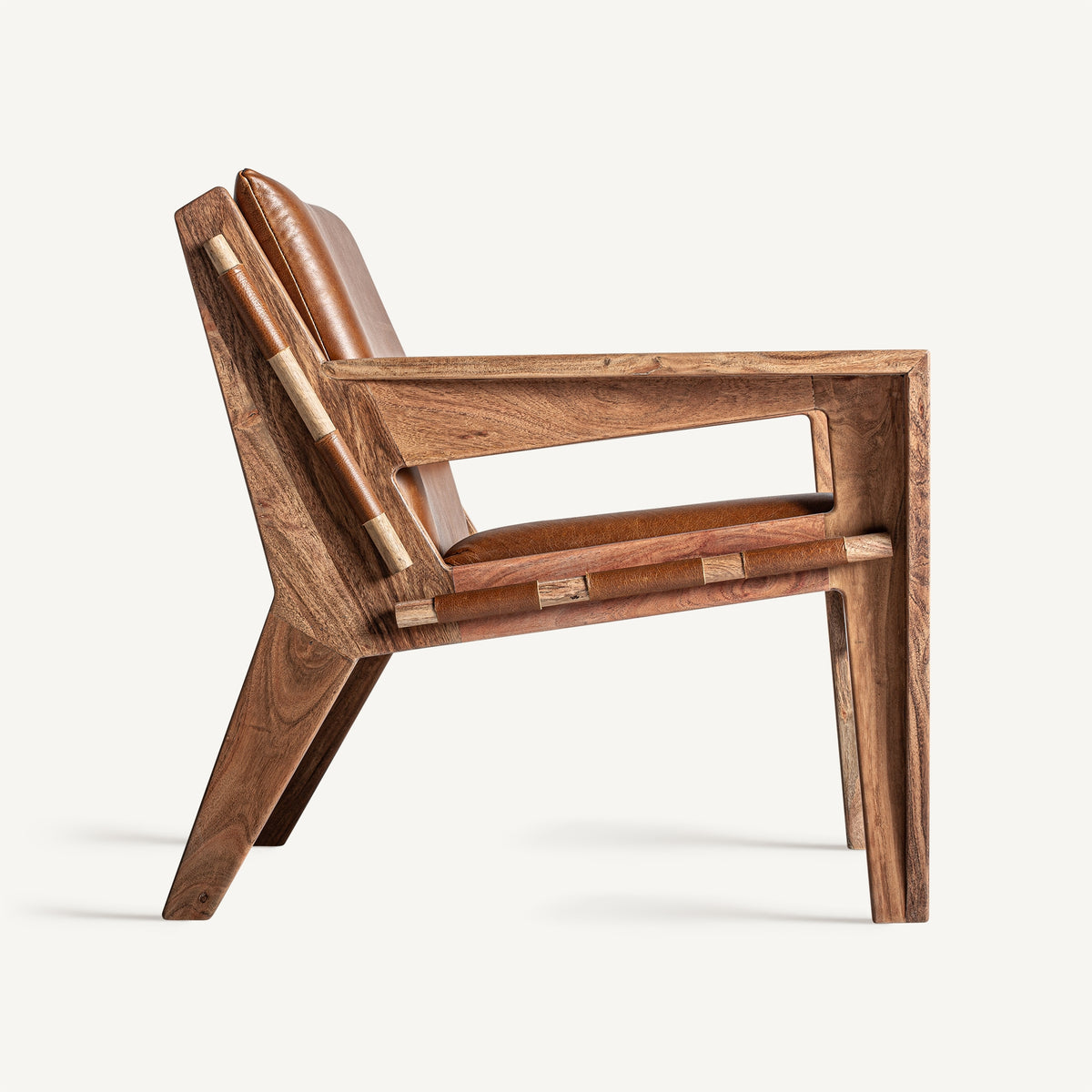 Sillón Melle — Piel marrón