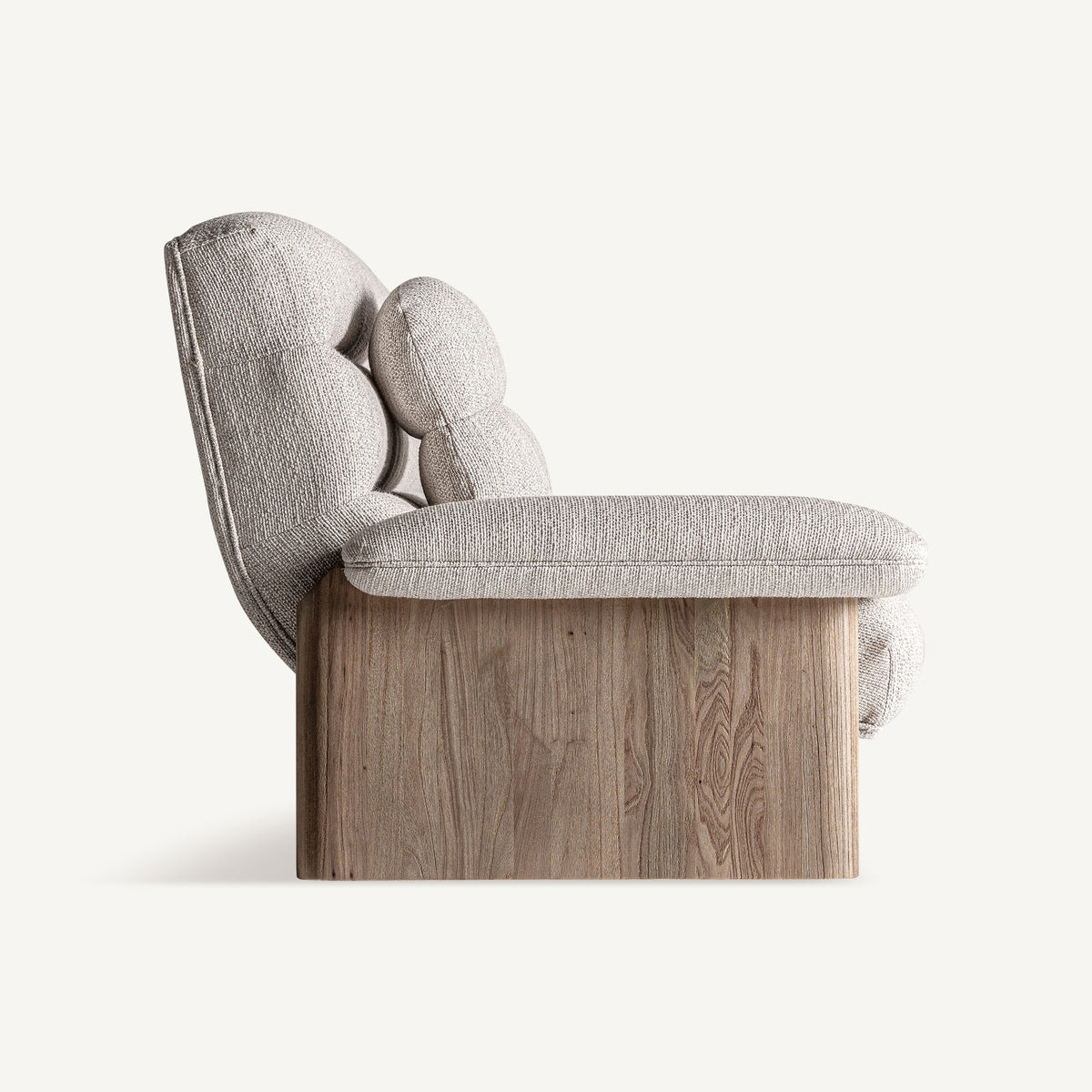 Sofá Jacquard — Madera de olmo marrón