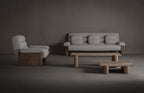 Sofá Jacquard — Madera de olmo marrón