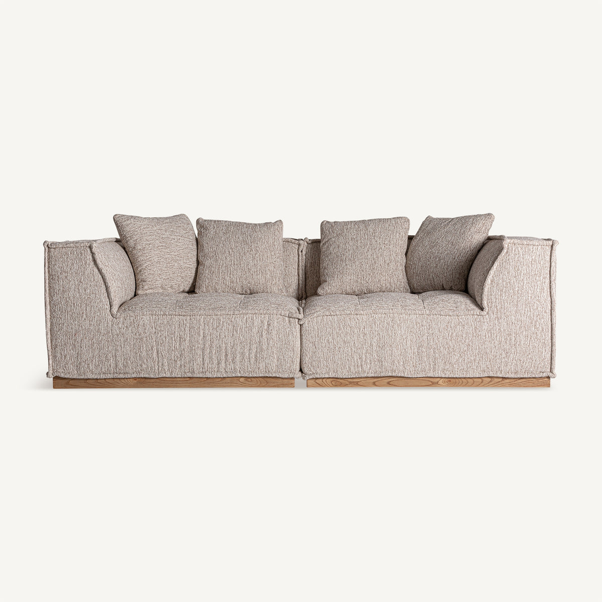 Sofá Vittel — Poliéster beige jaspeado