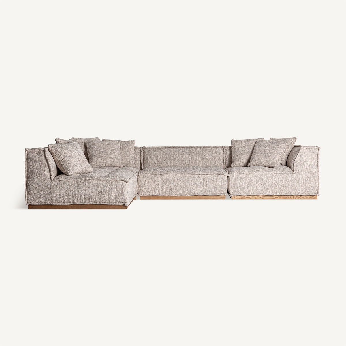 Sofá Vittel — Poliéster beige jaspeado