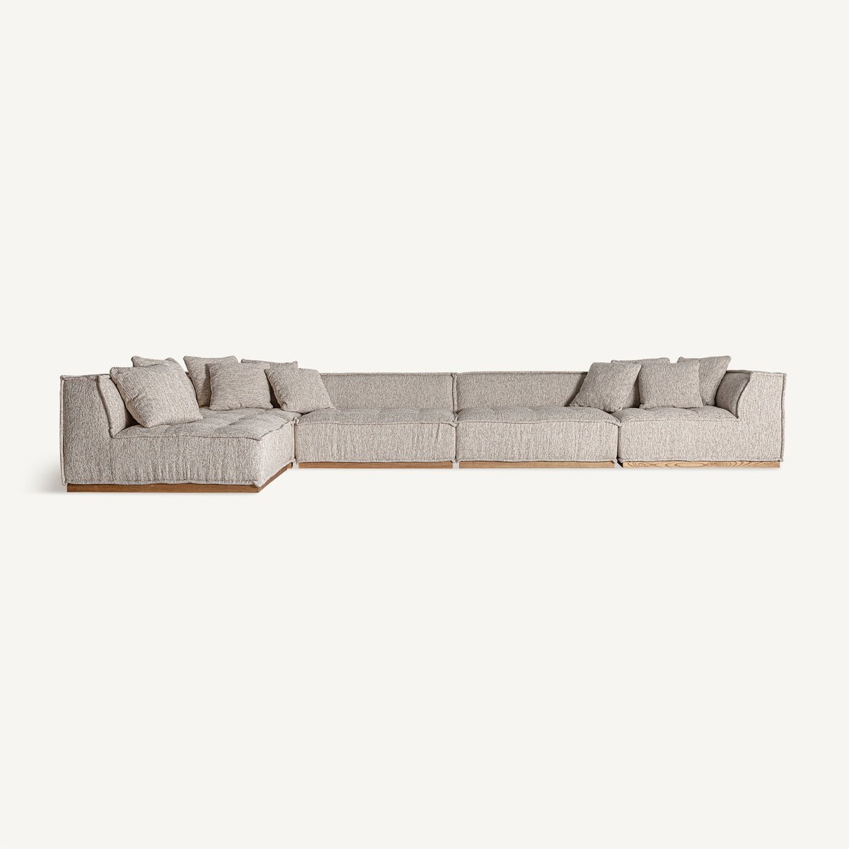 Sofá Vittel — Poliéster beige jaspeado